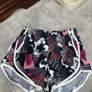 Calvin Klein Black and Pink Patterned Shorts
